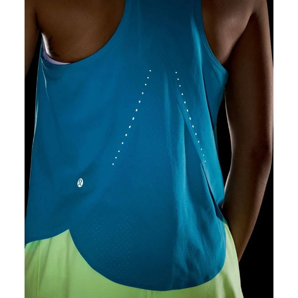 Lululemon Swift Ventilated Racerback Running Tank Top Size 4 Turquoise Tide Blue
